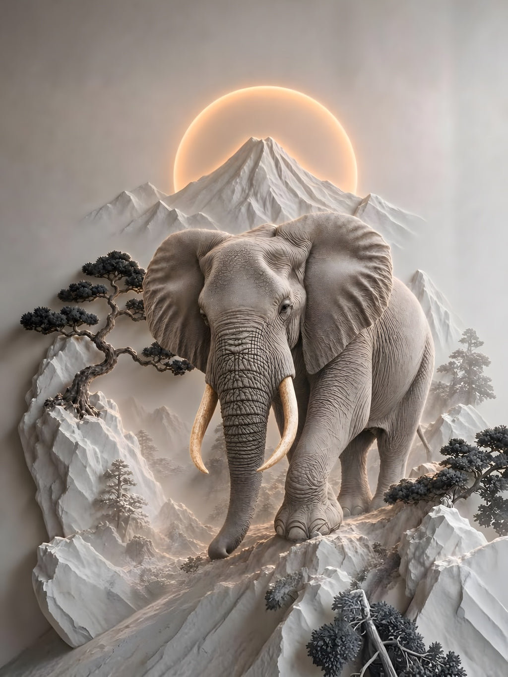 Elefante Sacro e Monte Fuji, opera della collezione Zenith by daveY